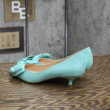 Journee Collection Women's Orana Bow Heels Shoes ORANA-PUMP Mint Blue Green 5.5M