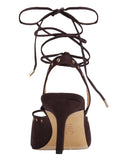 INC International Concepts Toe Strappy Sandal Dress Heels Truffle Brown 8.5M