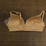 Auden Womens Luxe Stretch Wirefree Plunge Bra 94266692 Pearl Tan Brown 36B