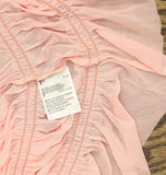 Bar III Womens Mesh Flutter-Sleeve Top Cupid Blush XL