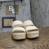 Universal Thread Womens Kayli Jute Two Band Wedge Heels 93320357 Tan Brown 6.5M