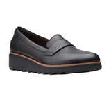 Clarks Sharon Gracie Leather Platform Loafer 26156816 Black 8W