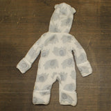 Huggies Baby Elephant Sherpa Coverall White / Gray Newborn