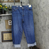 Universal Thread Womens Mid-Rise Cuffed 90's Baggy Jeans Dark Wash Blue 17
