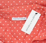 Ny Collection Womens 3/4 Roll Tab Shirt with Pockets Red Multi XL