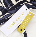 Anne Cole Draped Front Underwire Swim Top Tankini Black / White Multi 38C / 40B