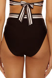 Trina Turk Womens Bougainvillea Reversible High-Waist Swim Bottom Black Multi 6