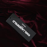 Karl Lagerfeld Puff Sleeve Stretch Velvet Body Sheath Dress Barolo Wine Red 8