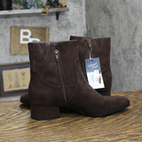 Universal Thread Ankle Bootie with Block Heel and Memory Foam Brown 7.5M