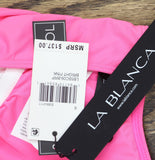 La Blanca Womens Island Goddess Ruffled Plunge One Piece Swimsuit Bright Pink 8