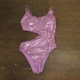 Red Carter Womens Shine Metallic One Piece Swimsuit RCCS25885 Grace Purple S