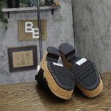 Clarks Nerisa Grace Wedge Cork Sandal 26187243 Black Nubuck 8.5M