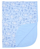 Max And Olivia Newborn Reversible Swaddle Blanket 3136640-MA Blue One Size
