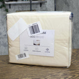 Color Sense 300 Thread Cotton Sateen 4-Piece Sheet Set Ivory Off White Queen