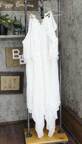 Thalia Sodi Womens Cold Shoulder Ruffle Maxi Dress 166f334fc74b8d White XL
