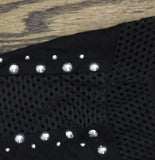 Belldini Mesh Inset Studded Knit Top Black M