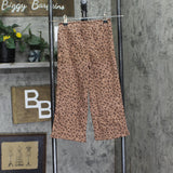 Kids Headquarters Little Girls Fleece Straight Leg Sweatpants Cheetah Brown 5