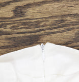 Aqua Lace Trim Belted Linen Blend Side Zip Shorts IPO81181 White XS