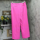 DKNY Aero Crepe Mid Rise Wide Leg Pants XD5P2051 Vivid Pink 14P
