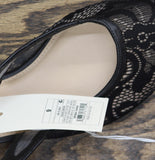 A New Day Womens London Lace Sling Back Bow Flats 94303527 Black 9M
