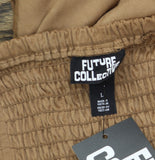 Future Collective Womens 90's Suede Midi A-Line Dress 94642520 Brown L