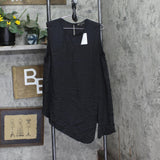 DG2 by Diane Gilman Womens Woven Asymmetric Sleeveless Top 703140 Black XL