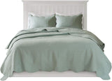 Madison Park 3-Piece Tuscany Brushed Coverlet Set Seafoam Full / Queen