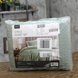 Comfort Spaces Breathable Dotted Wave 3-Piece Duvet Cover Set Sage Green King