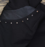 DKNY Womens Short Sleeve Leather Detail Flare Sheath Dress DD3J1489 Black 10