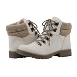 Cliffs By White Mountain Lace-Up Hiker Style Bootie Winter Off White / Fabric 9M