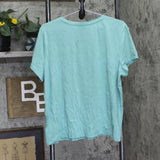State of Day Womens Cotton Blend Short-Sleeve Sleep Tee Canton Blue Green XL