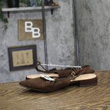 A New Day Twiggy Multi Buckle Mini Heel Flats 94303761 Brown 9M