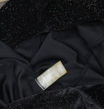 Calvin Klein Glitter Velvet Ruffle-Trim Dress Black Multi See Measurements