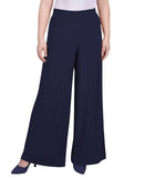 Ny Collection Womens Petites Office Mid-Rise Palazzo Pants PITP0023 Navy Blue PM