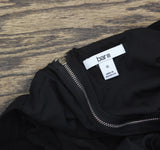 Bar III Womens Ruffled-Sleeve Crop Top Deep Black 12