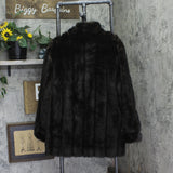 Vintage Faux Mink Fur Button Front Coat Brown See Measurements
