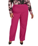 Calvin Klein Mid-Rise Straight-Leg Pants X4NPL553 Mulberry Purple 14W