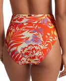 Lauren Ralph Lauren Womens Semi-Shirred-Waistband Bikini Bottoms Multi Orange 10