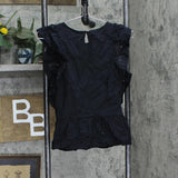 Who What Wear Women's Eyelet Tank Top 84201828 Black S