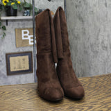 Michael Michael Kors Braden Over-the-Knee Block Heel Boots Mocha Brown 5.5M