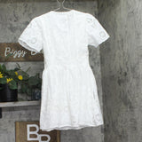 Aqua Womens Embroidered Lace V-Neck Mini Dress IDO14420 White S