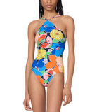 Kate Spade Womens High Neck One-Piece Swimsuit S5D231 Multi Blue L