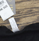 Style & Co. Womens Solid Patchwork Weave Fringe Scarf SC9542502 Black
