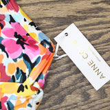 Anne Cole Surplice One-Piece Swimsuit with Underwire Gradient Floral Blue 14