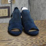 Bella Vita Womens Illiana Block Heel Heeled Sandal Navy Suede Leather Blue 8.5WW