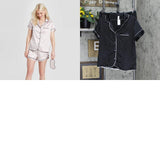 Stars Above Women's 3 Piece Satin Notch Collar Pajama Set 565001