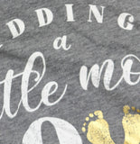 Motherhood Maternity Neck Adding a Little Love Graphic Maternity T-Shirt Gray S