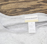 Alfred Dunner Womens Knit Plus Size Classics Diagonal Heat Top Gray 3X