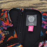 Vince Camuto Womens Novelty Metallic Chiffon Fit & Flare Dress Red Multi 2