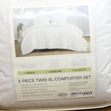 Clean Spaces 5-Piece Microfiber Comforter Set Bedding MCH10-2322 White Twin XL
